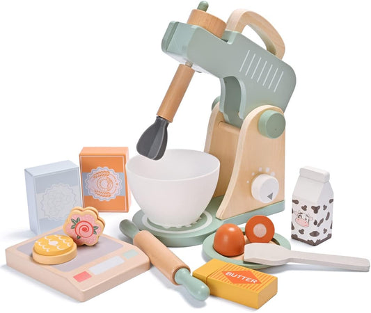 Montessori Wooden Mixer Set – Pretend Baking Play