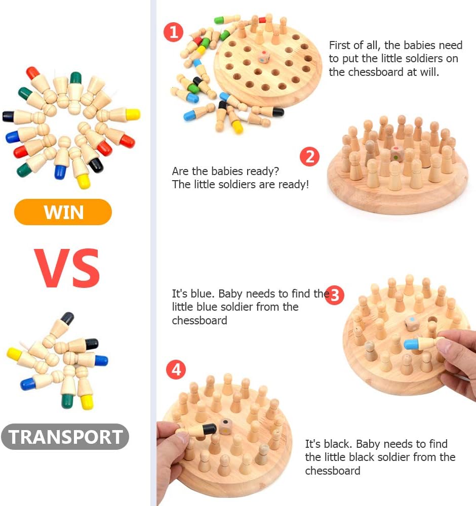 Montessori Wooden Memory Peg Board