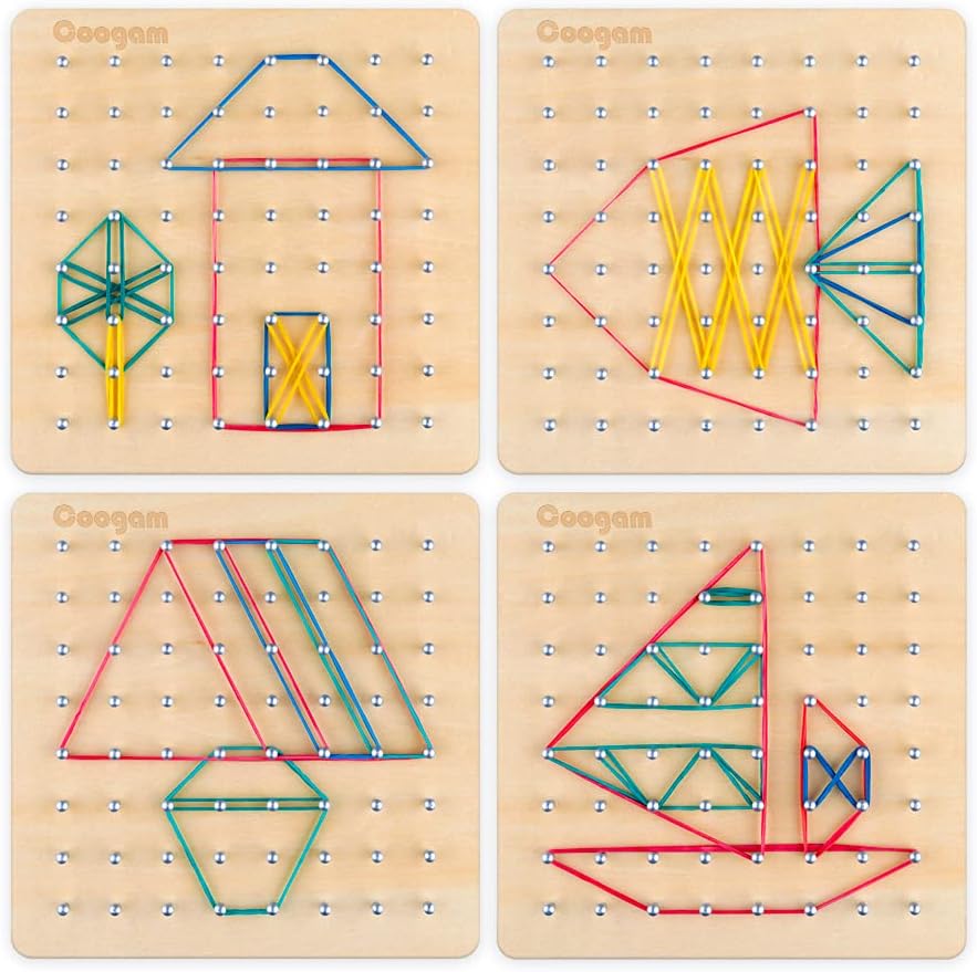 Montessori Geo Learning Board – Peg & Pattern Play