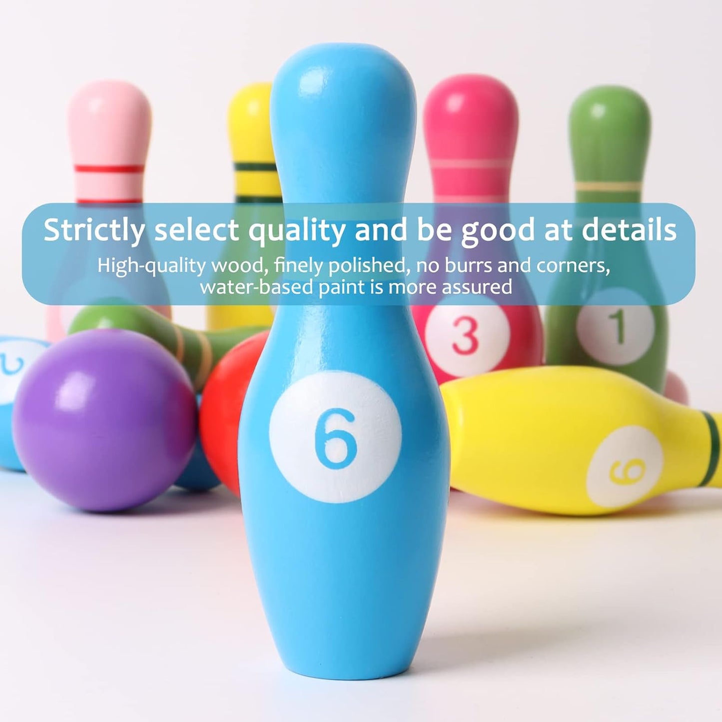 Montessori Wooden Bowling Set