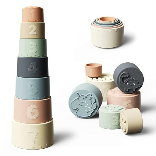 Montessori Silicone Stack & Learn Cups