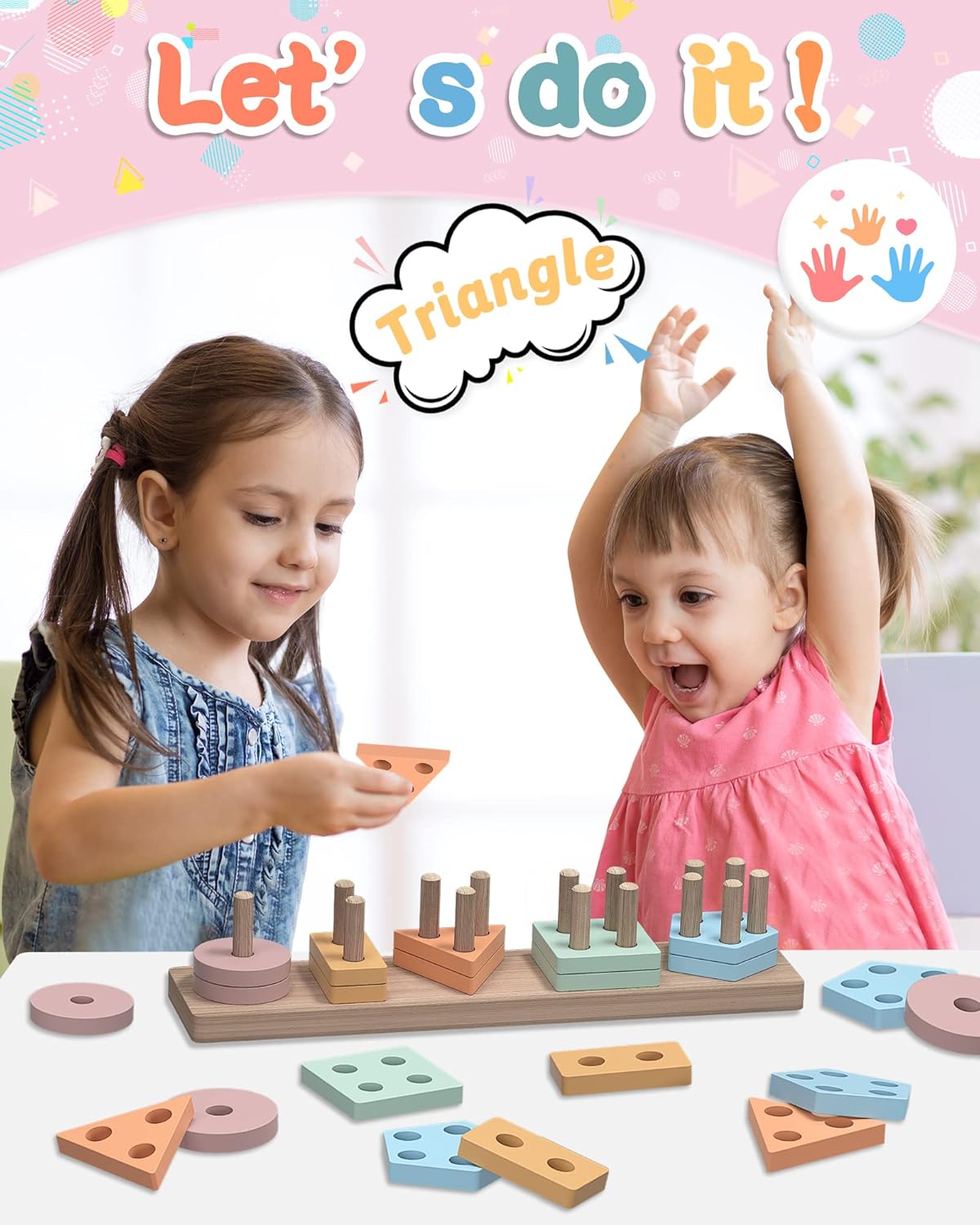 Montessori Wooden Stack & Sort Learning Toy