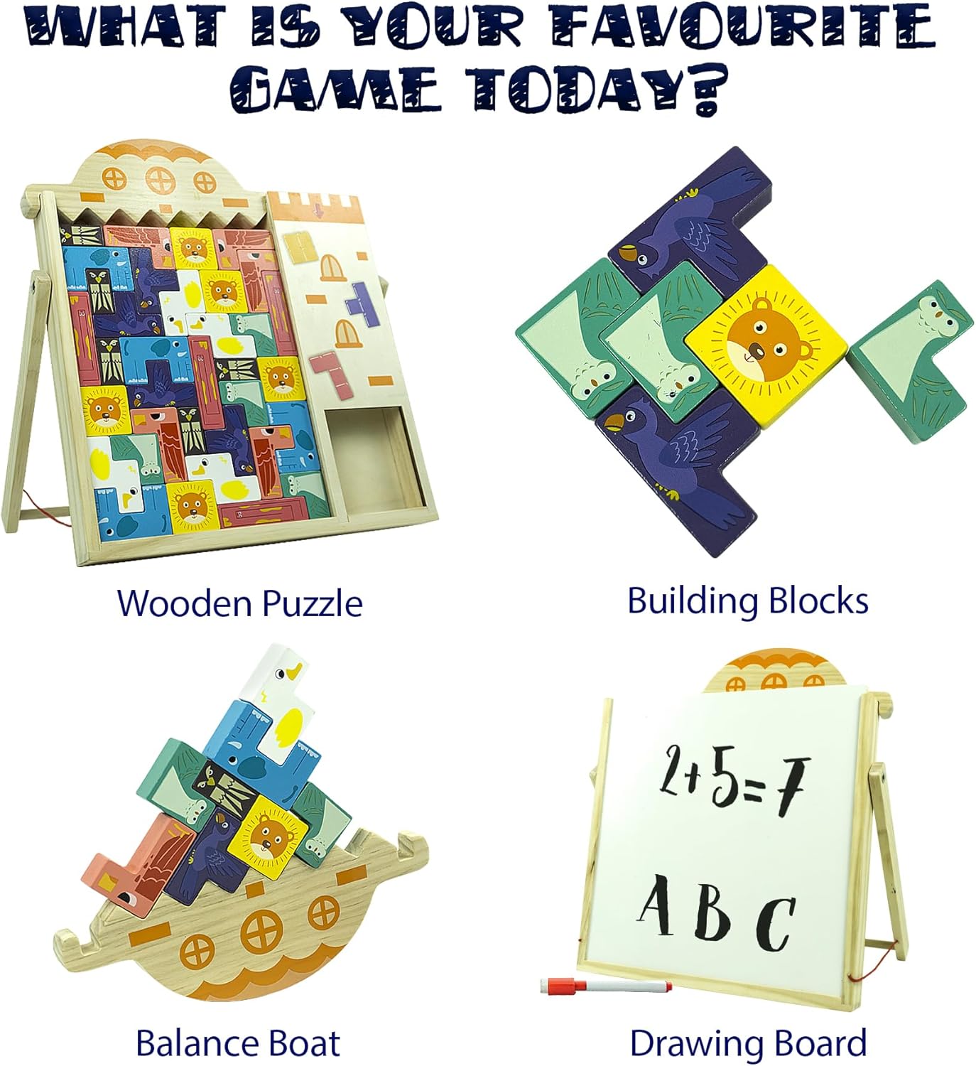 Montessori Wooden Tetris Puzzle Game