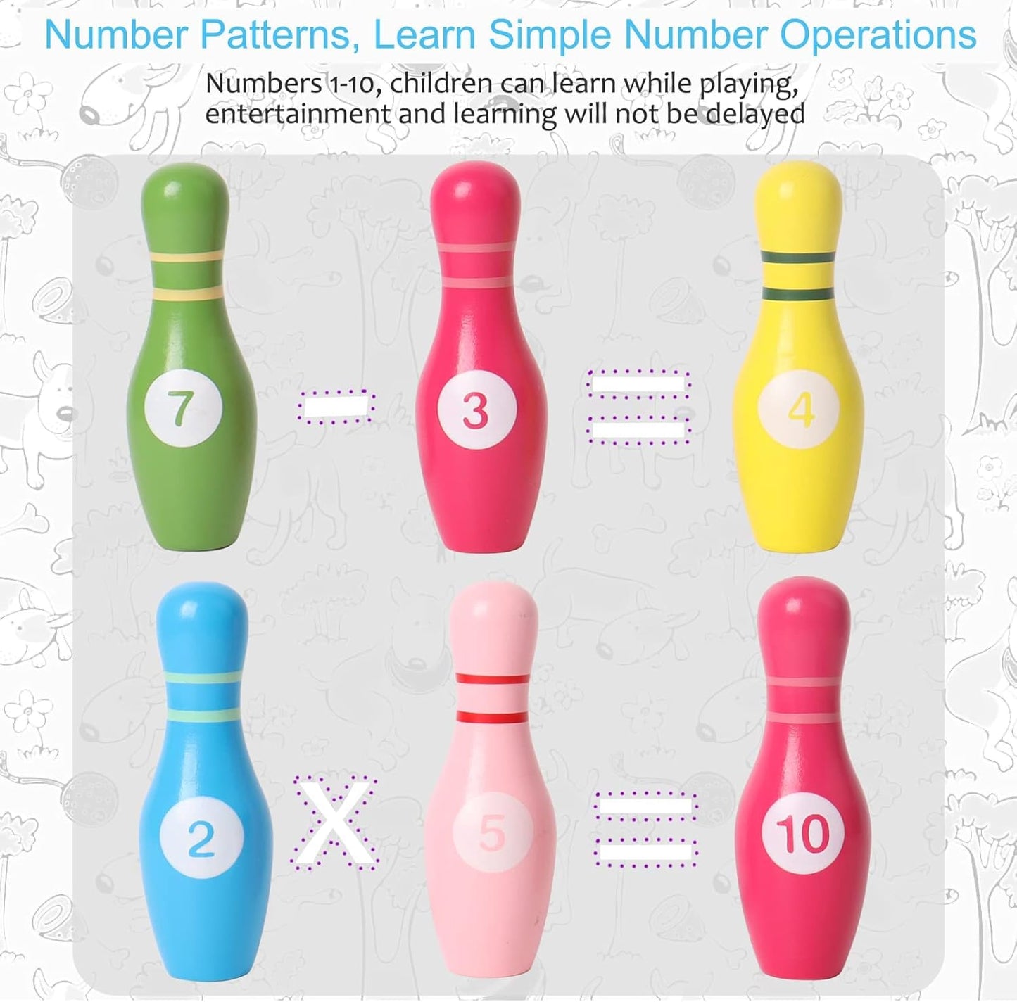 Montessori Wooden Bowling Set