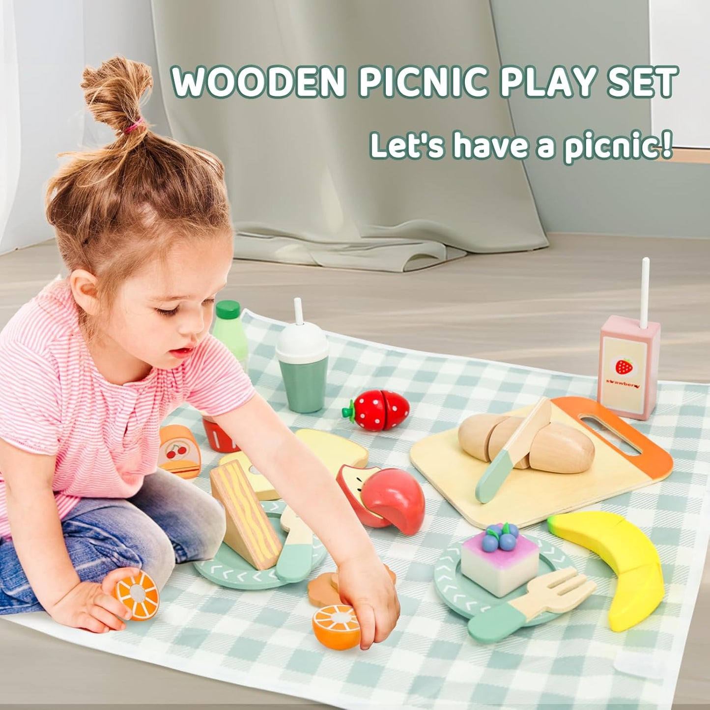 Montessori Wooden Picnic Play Set