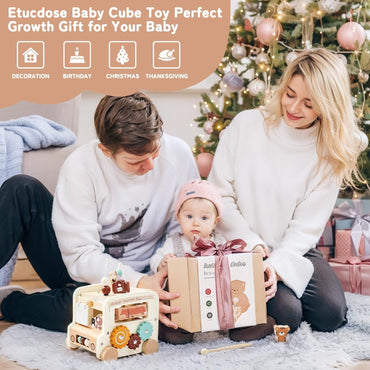 Montessori Wooden Safari Bus – 8-in-1 Activity Toy