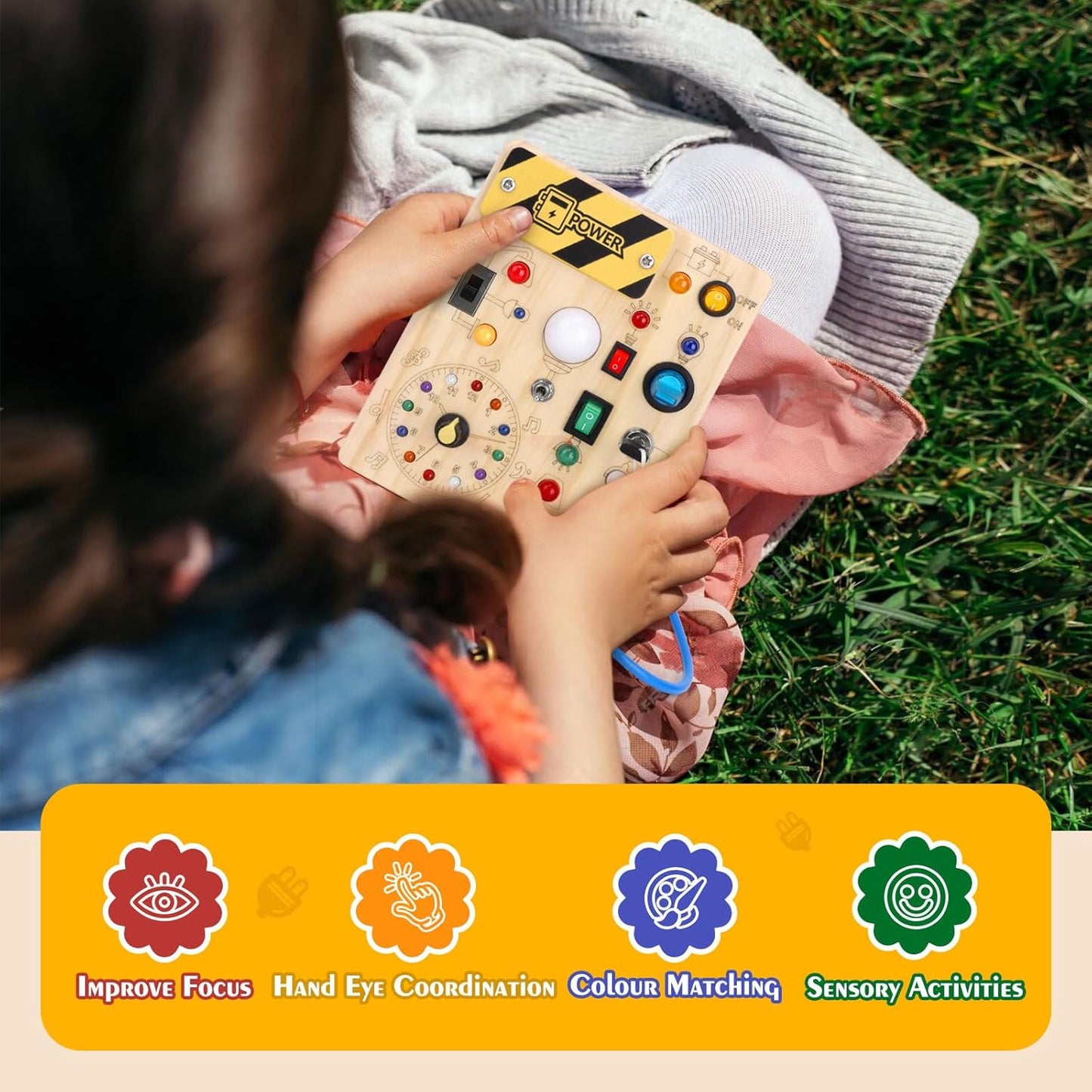 Montessori Wooden Light Switch Board
