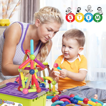 Montessori Magnetic Building Rods & Balls Set