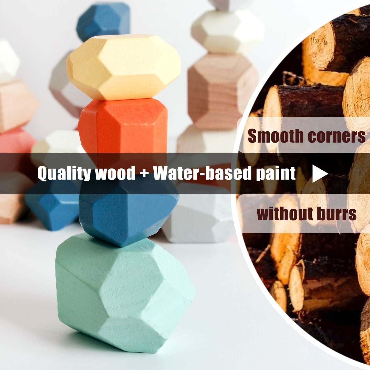 Montessori Wooden Balancing Stones