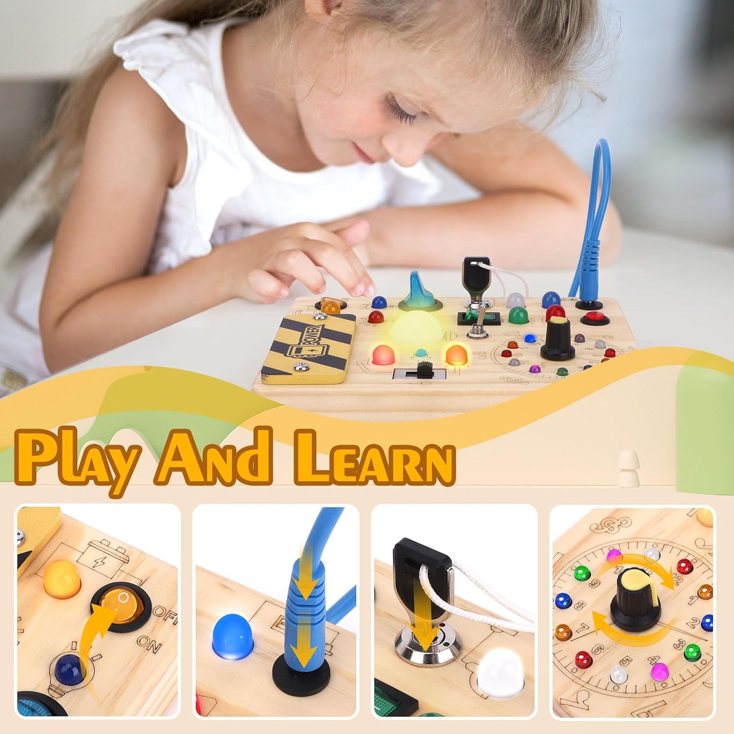 Montessori Wooden Light Switch Board