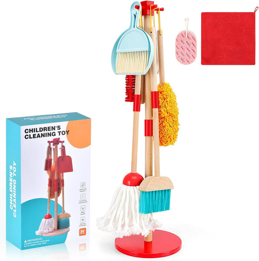 Montessori Wooden Cleaning Set – Broom, Mop & Housekeeping Tools