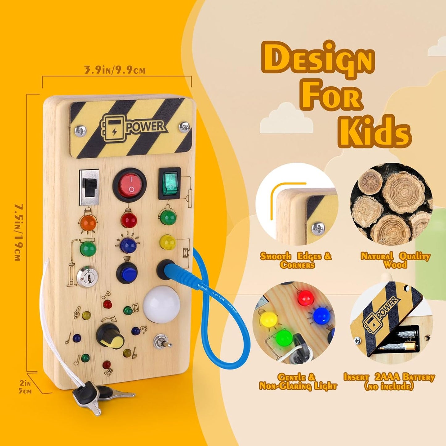 Montessori Wooden Light Switch Board