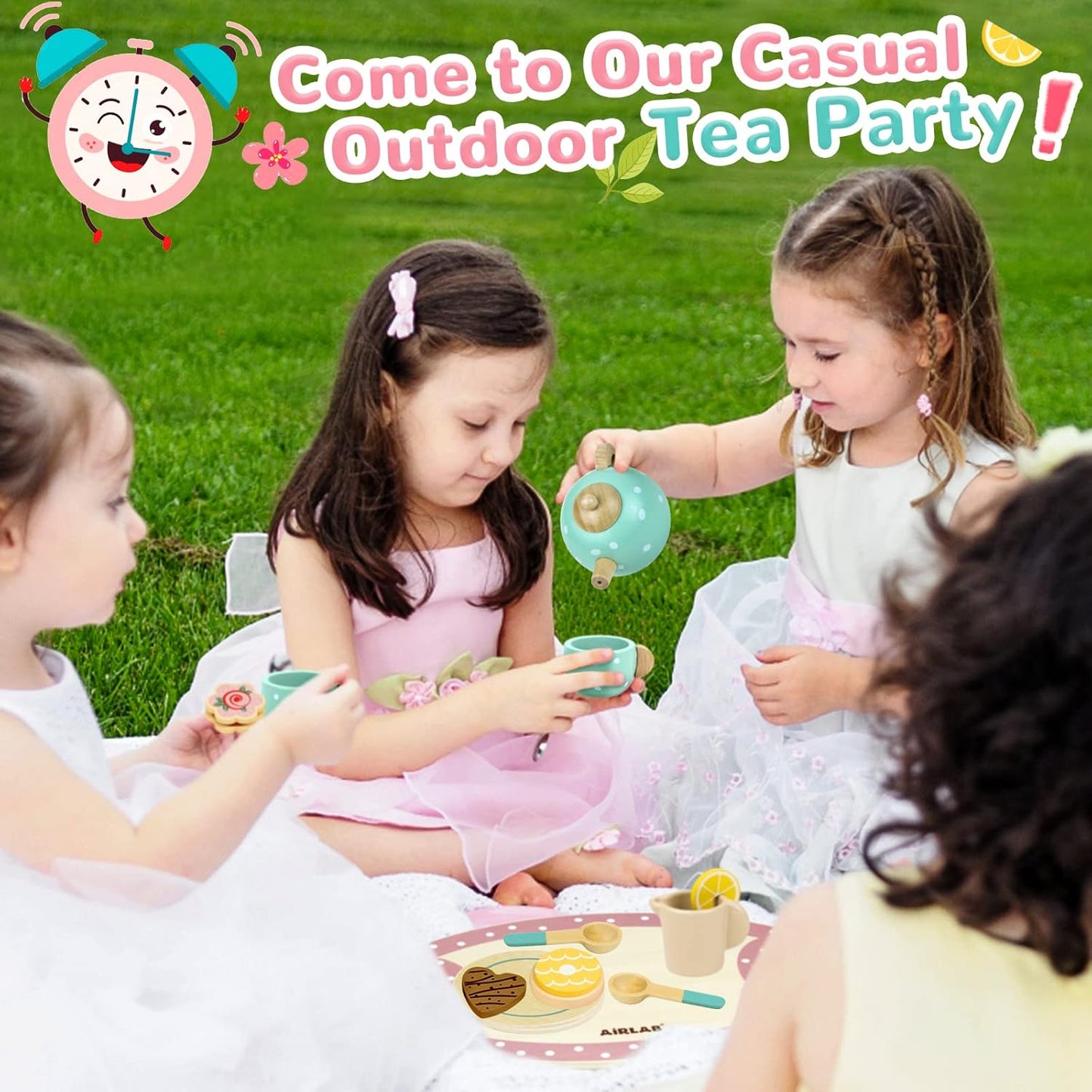 Montessori Wooden Tea Set – Pretend Play Party Time