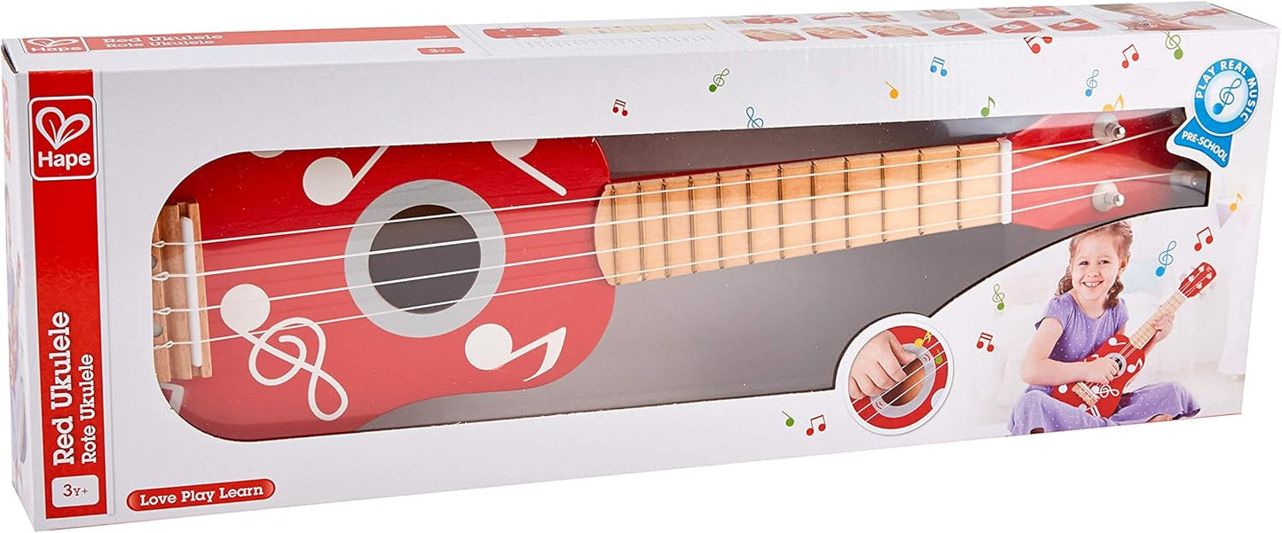 Hape Kid's Wooden Toy Ukulele in Multicolor