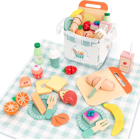 Montessori Wooden Picnic Play Set