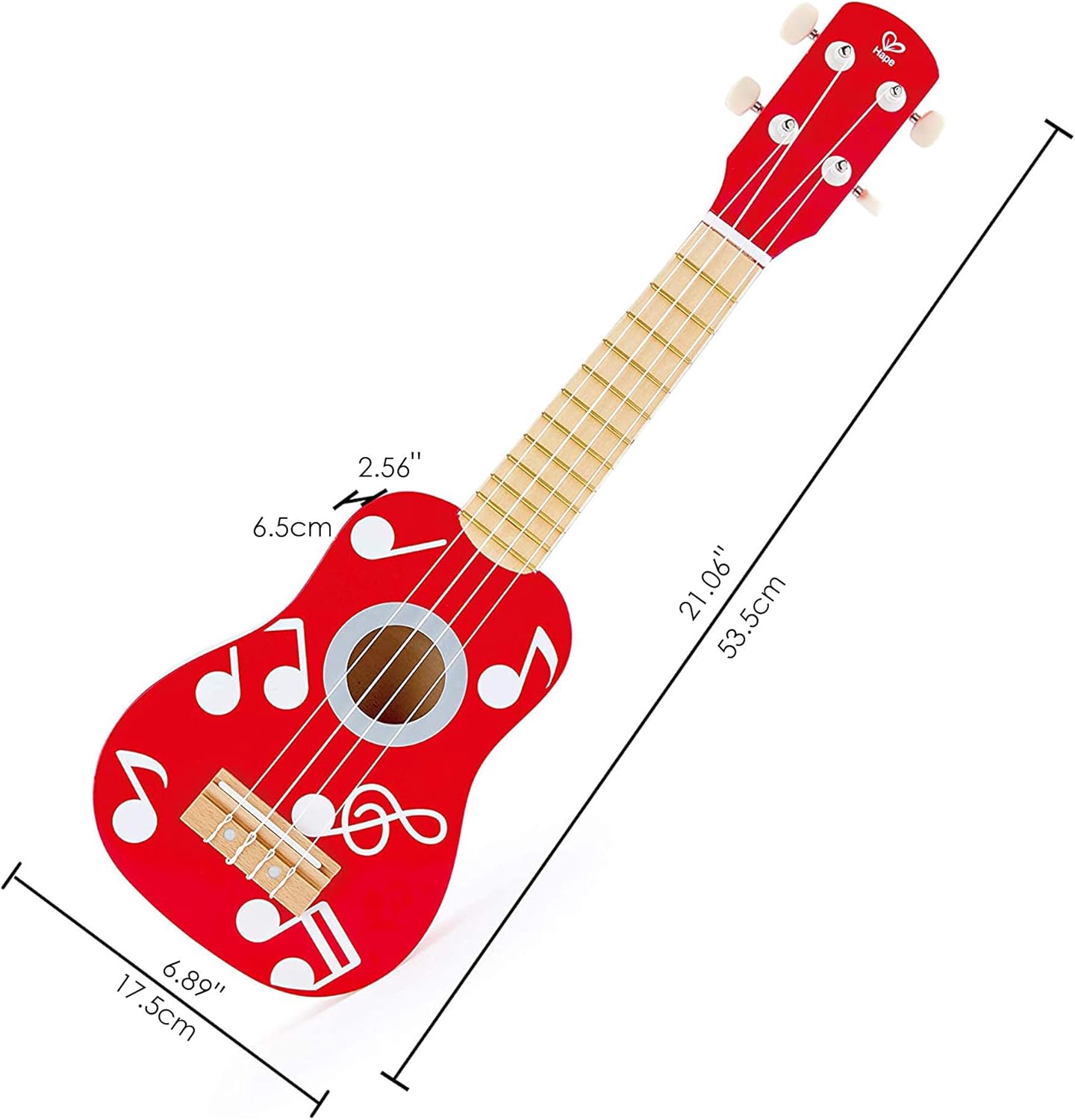 Hape Kid's Wooden Toy Ukulele in Multicolor