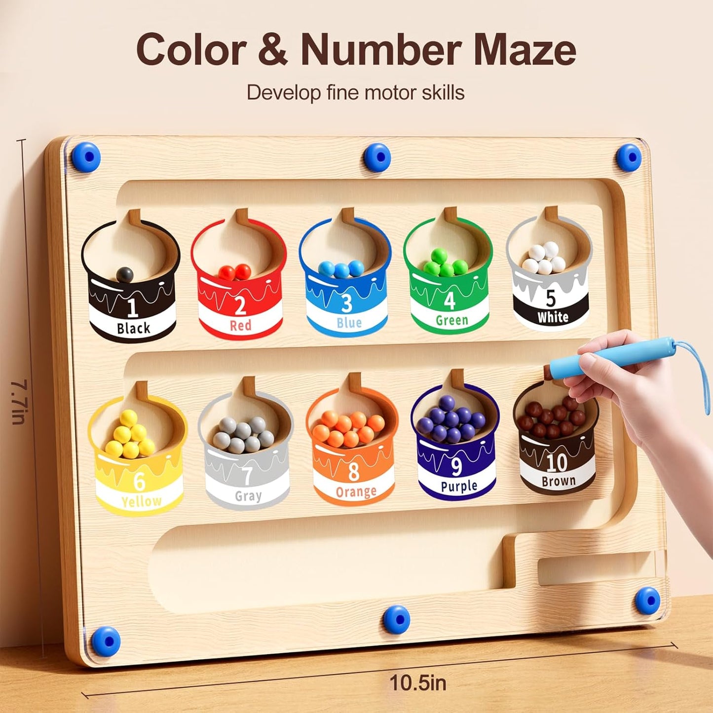 Montessori Magnetic Color & Number Maze