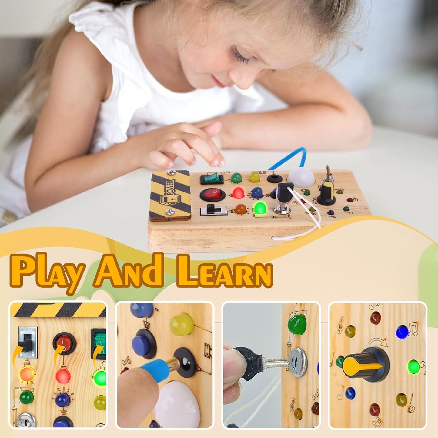 Montessori Wooden Light Switch Board