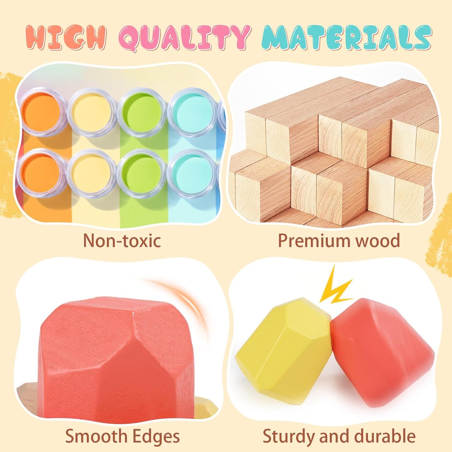 Montessori Wooden Balancing Stones