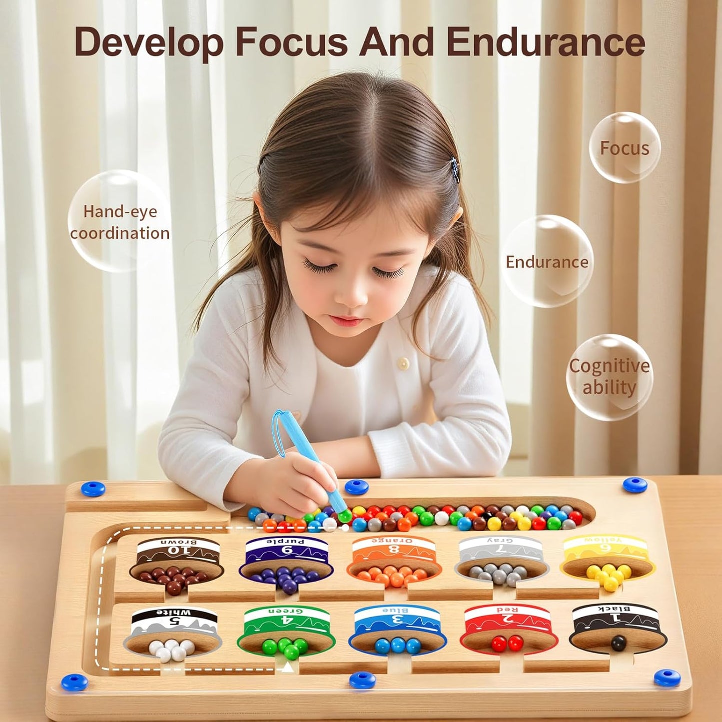 Montessori Magnetic Color & Number Maze
