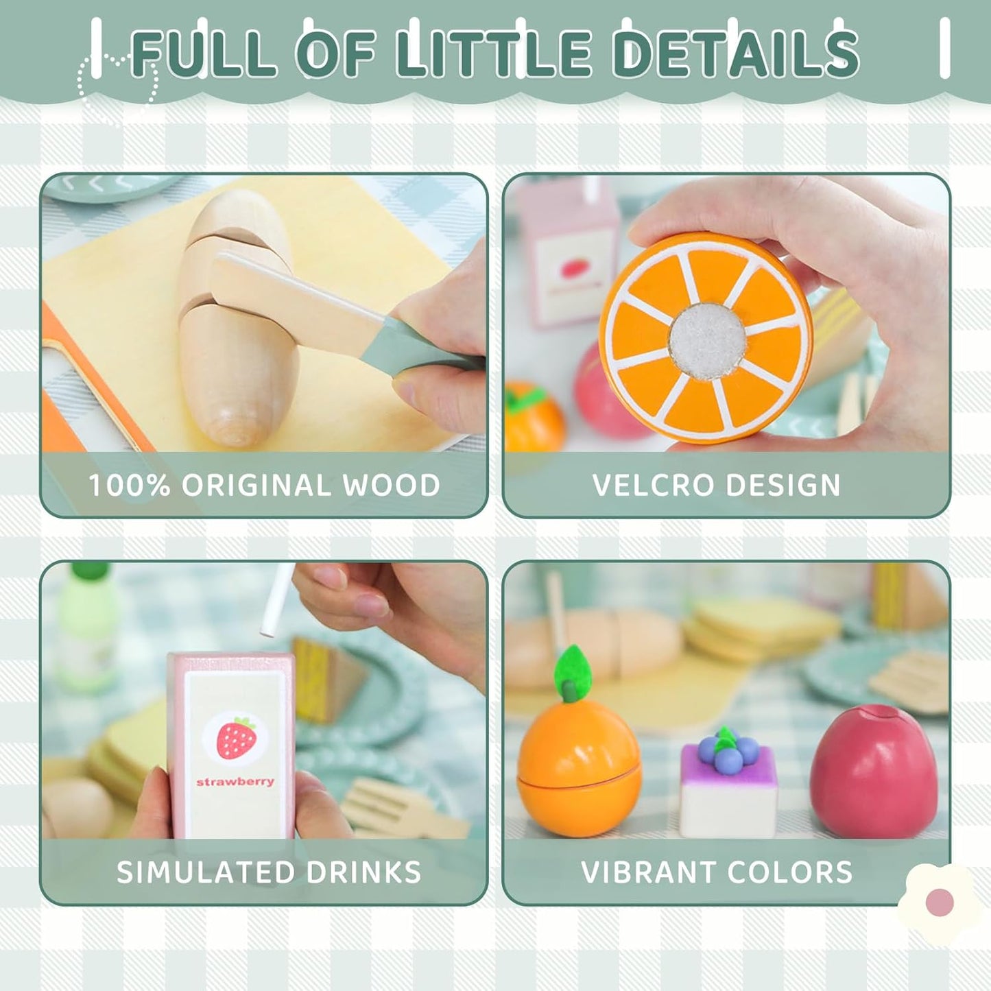 Montessori Wooden Picnic Play Set