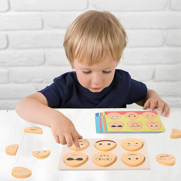 Montessori Emotion Matching Eggs – Wooden Expression Toy