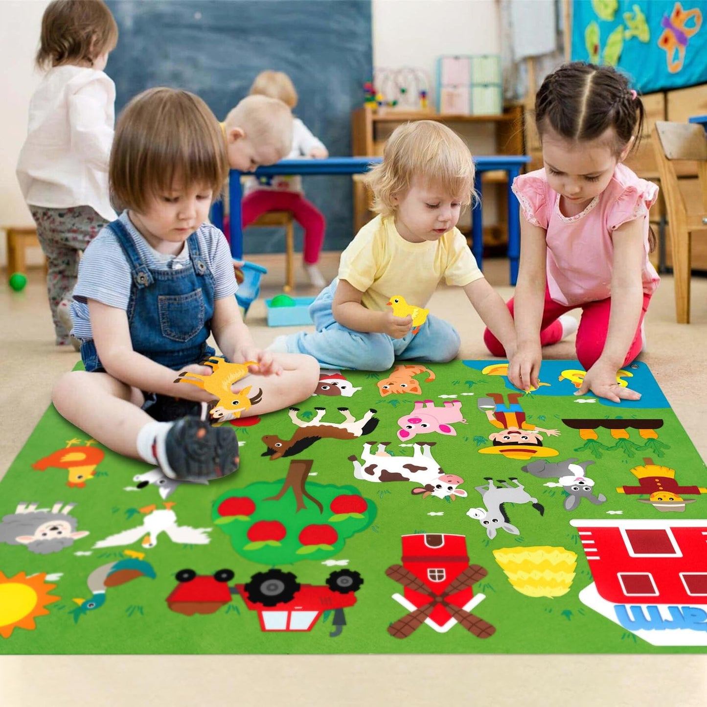 Montessori 3.5ft Felt Farm Story Board