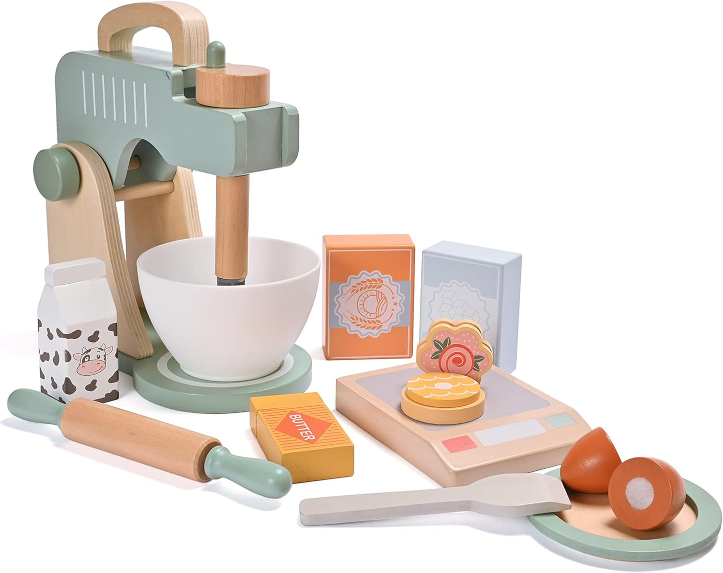 Montessori Wooden Mixer Set – Pretend Baking Play