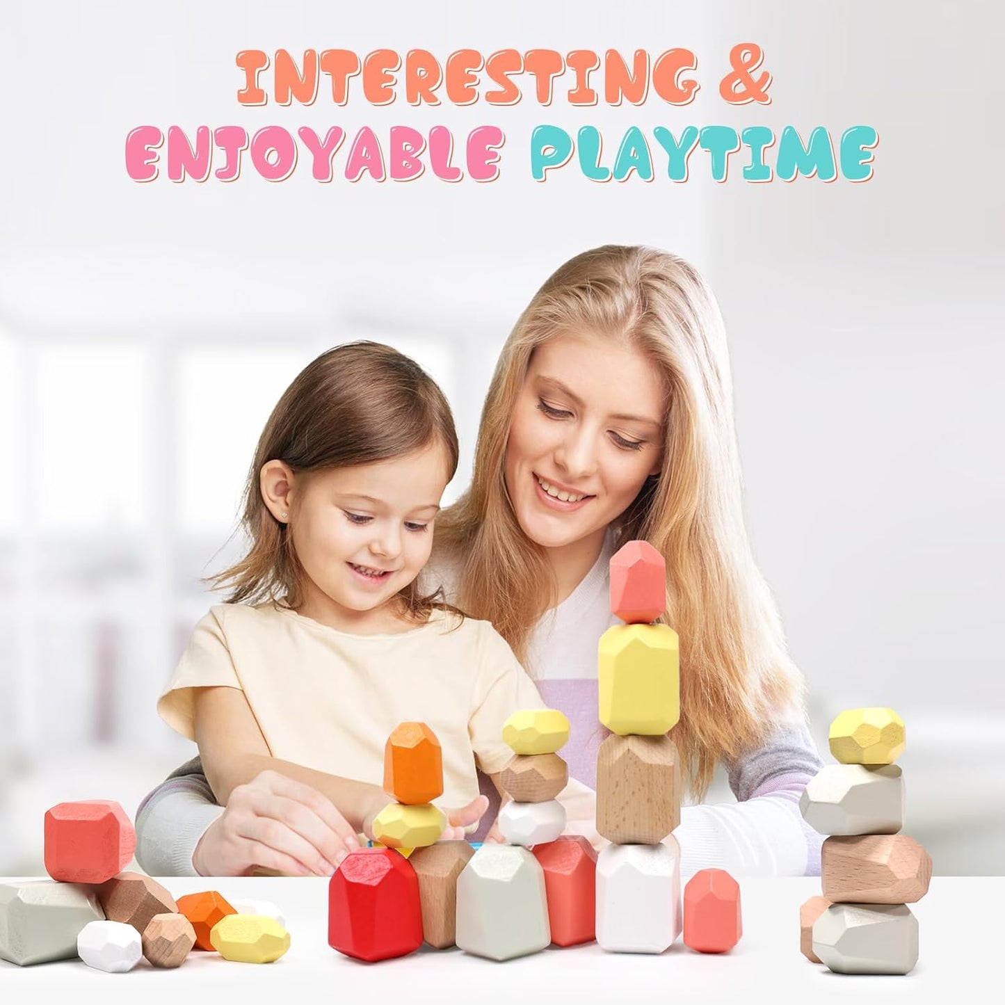 Montessori Wooden Balancing Stones