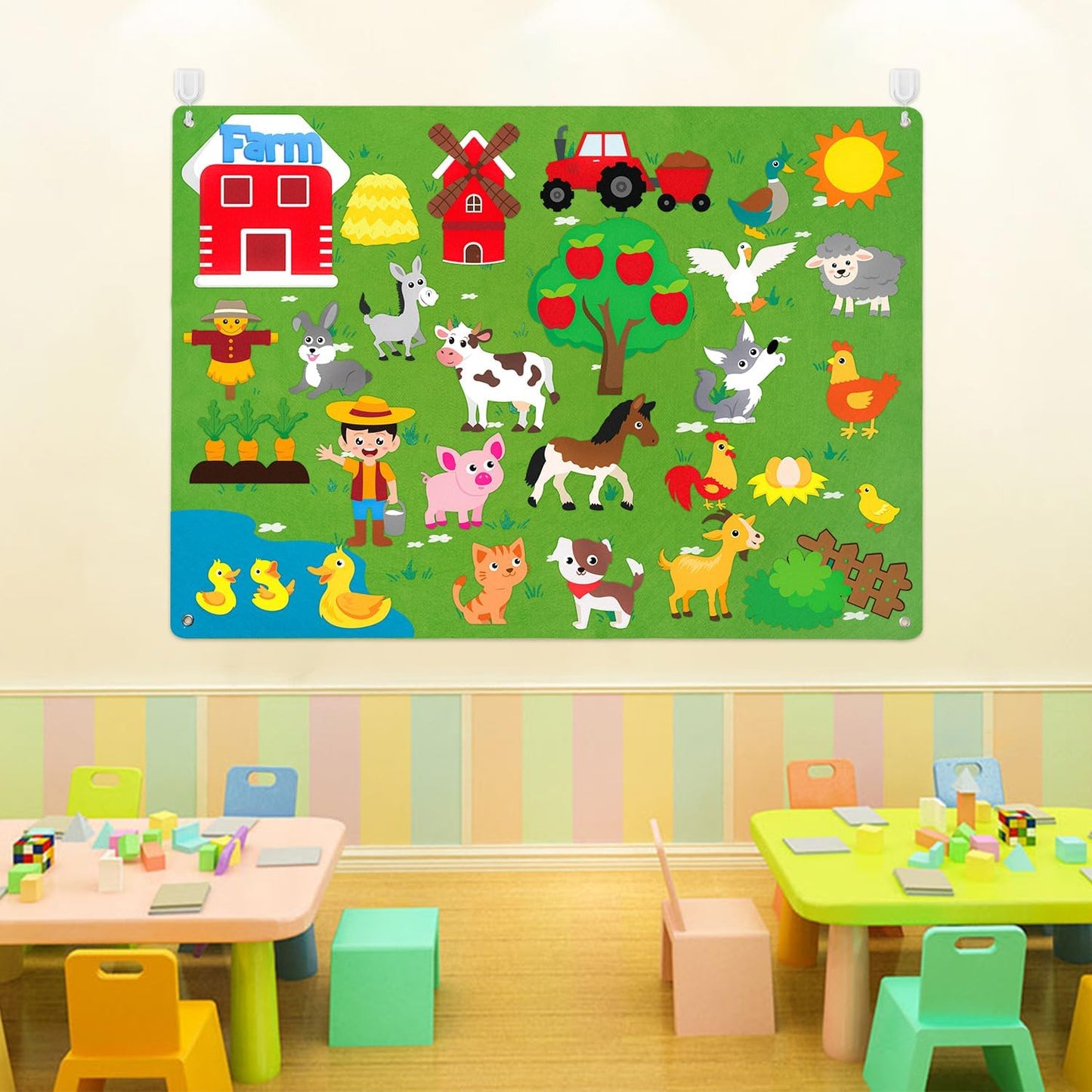 Montessori 3.5ft Felt Farm Story Board
