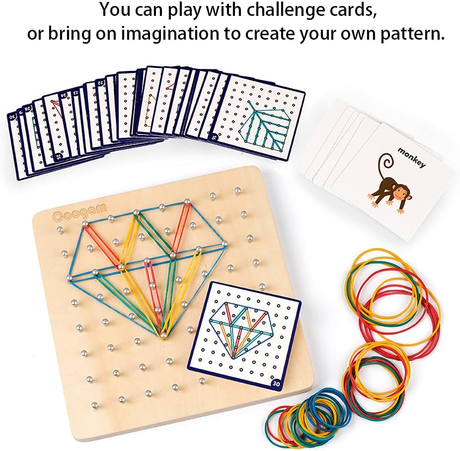 Montessori Geo Learning Board – Peg & Pattern Play