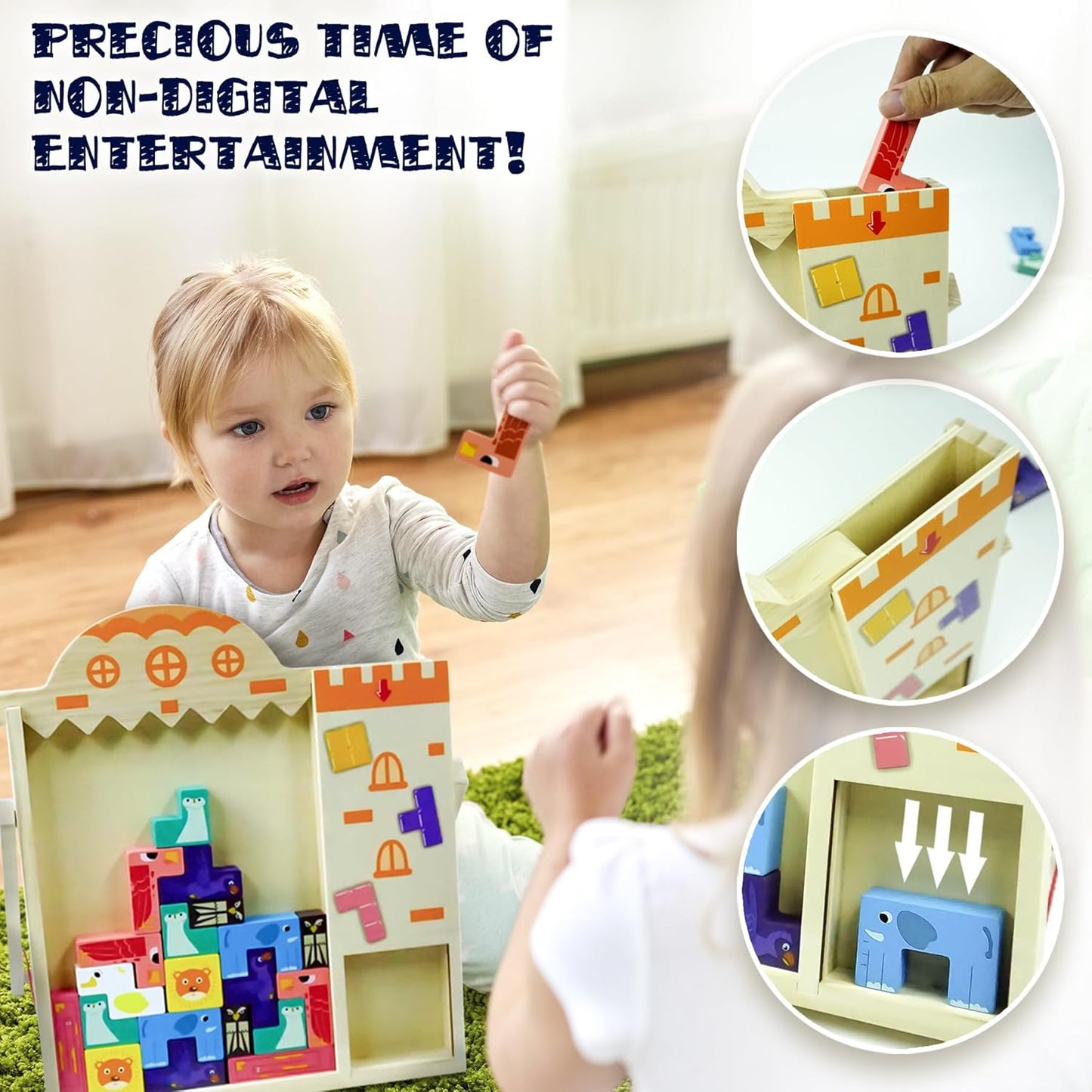 Montessori Wooden Tetris Puzzle Game