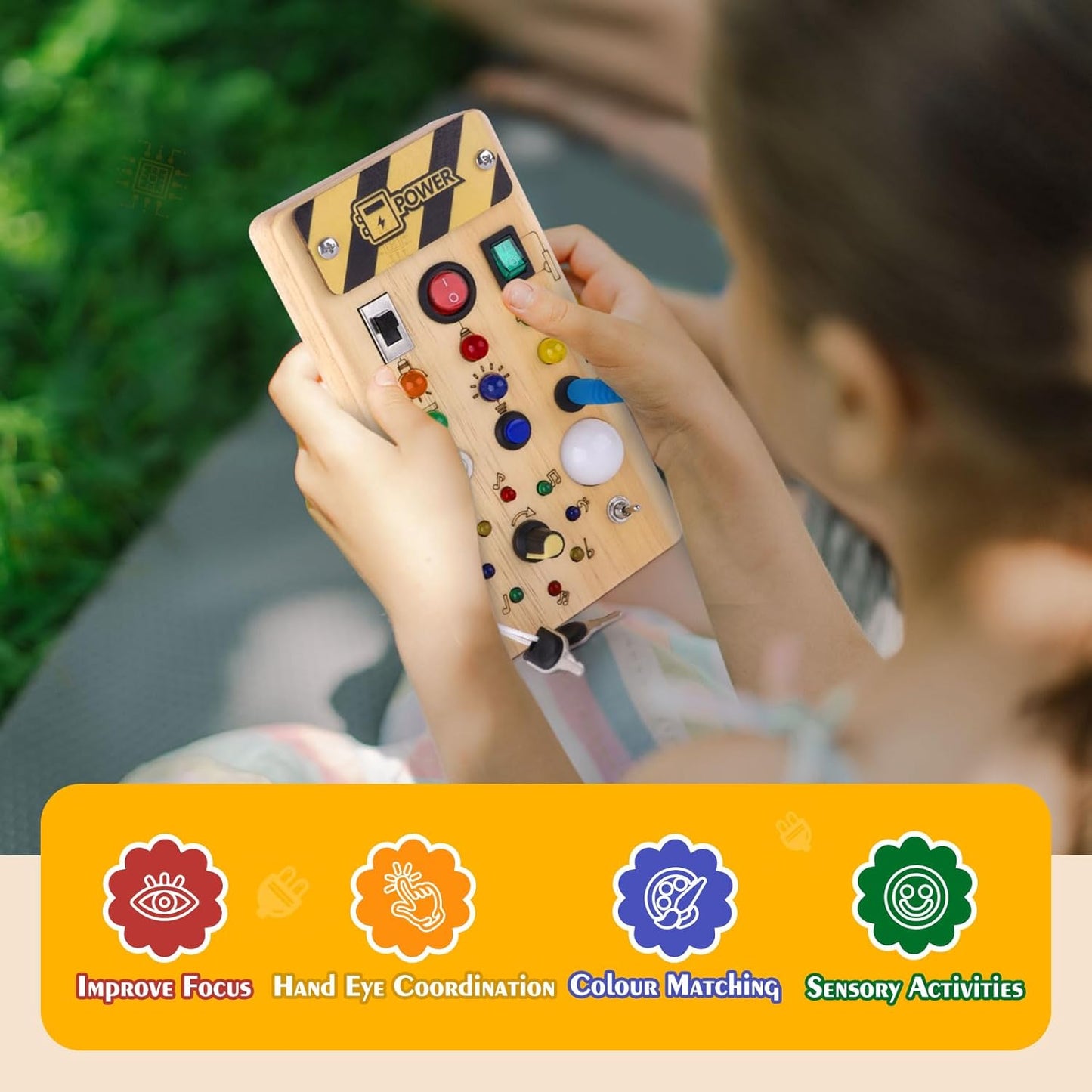 Montessori Wooden Light Switch Board