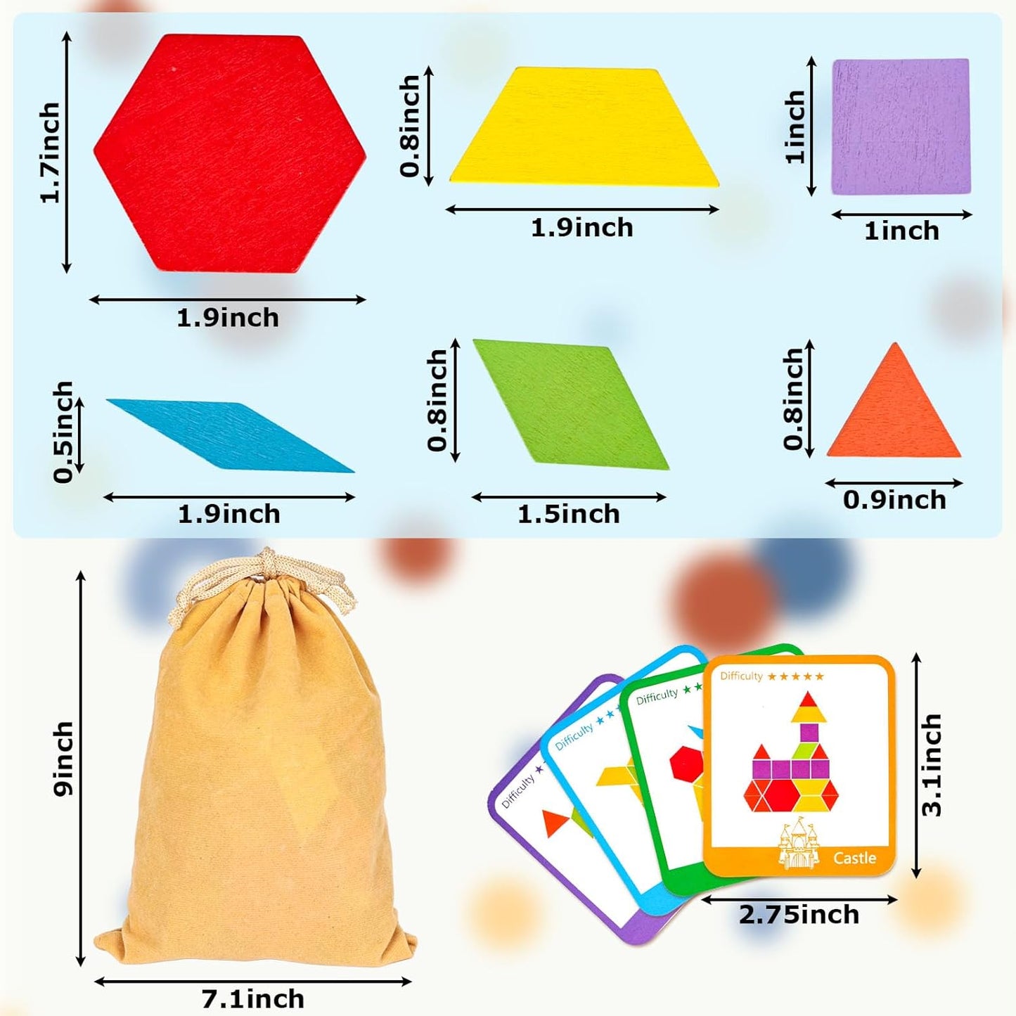 Montessori Wooden Tangram Shape Puzzle