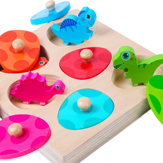 Montessori Wooden Dino Hatch & Match