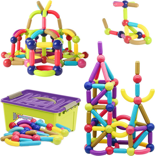 Montessori Magnetic Building Rods & Balls Set