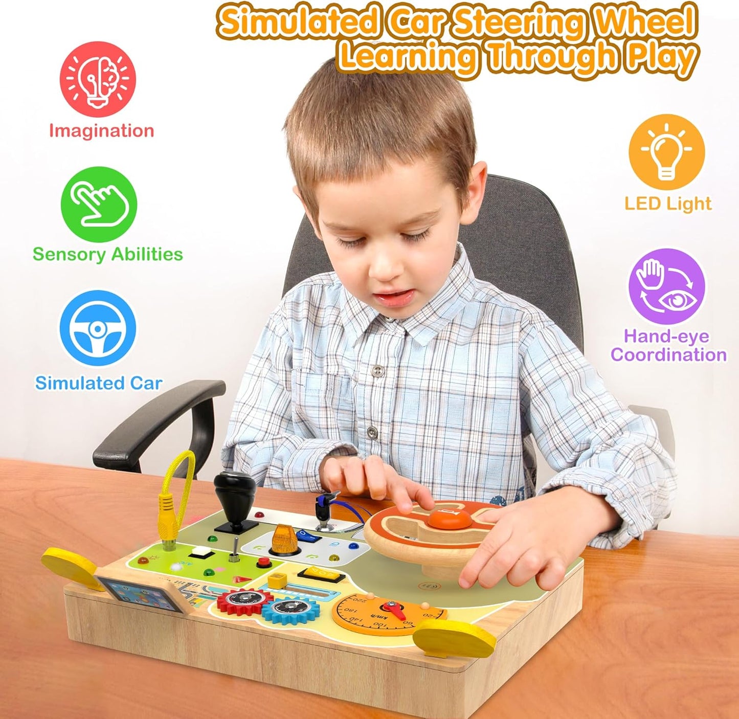 Montessori Deluxe Wooden Driving Busy Board