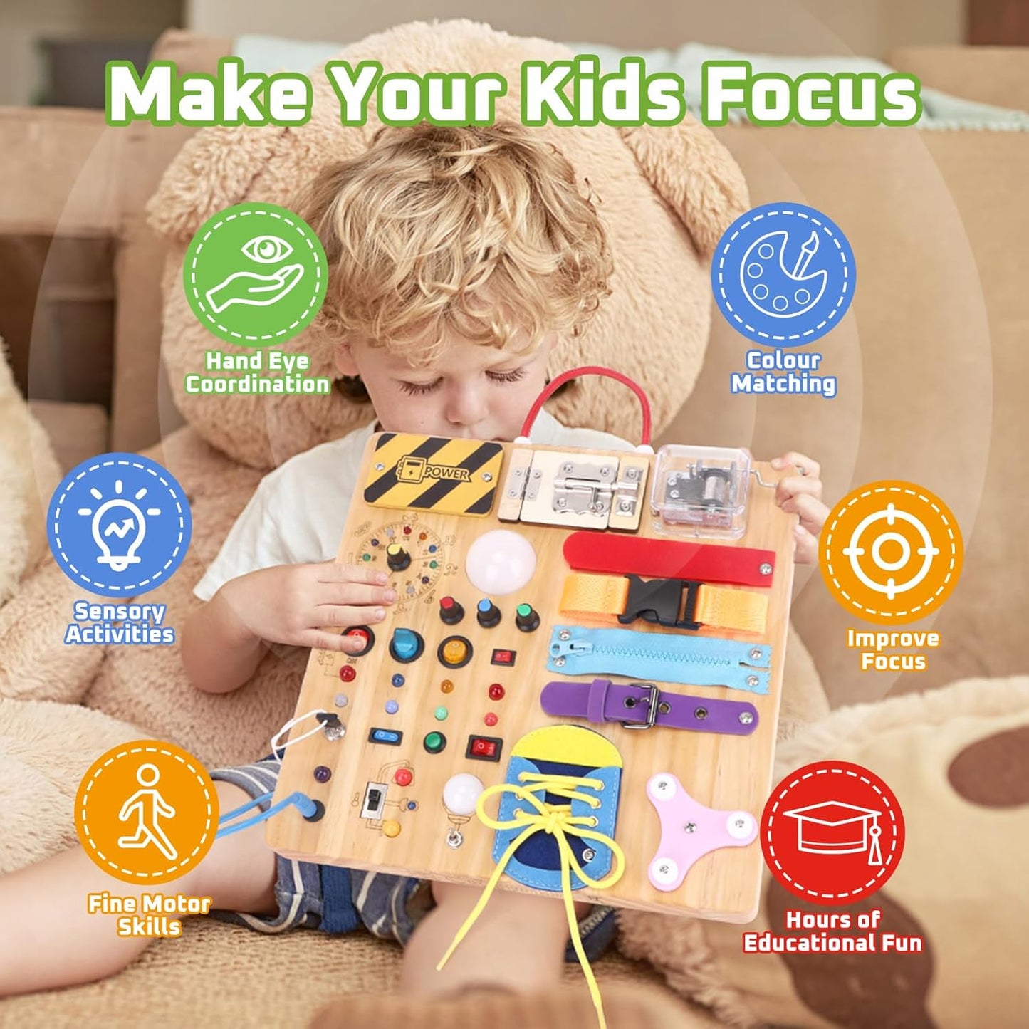 Montessori Deluxe Wooden Light Switch Board