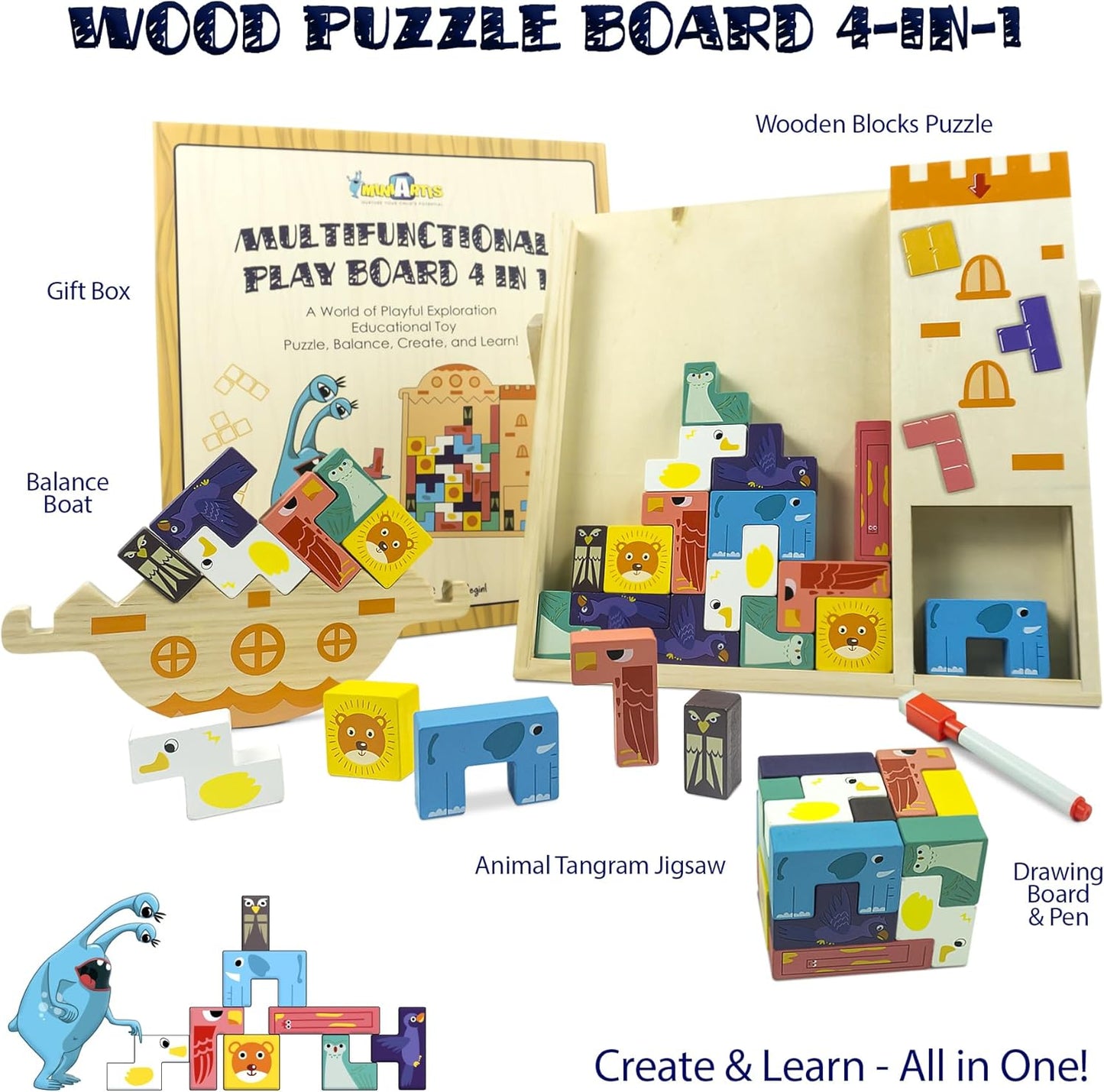 Montessori Wooden Tetris Puzzle Game