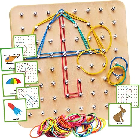 Montessori Geo Learning Board – Peg & Pattern Play