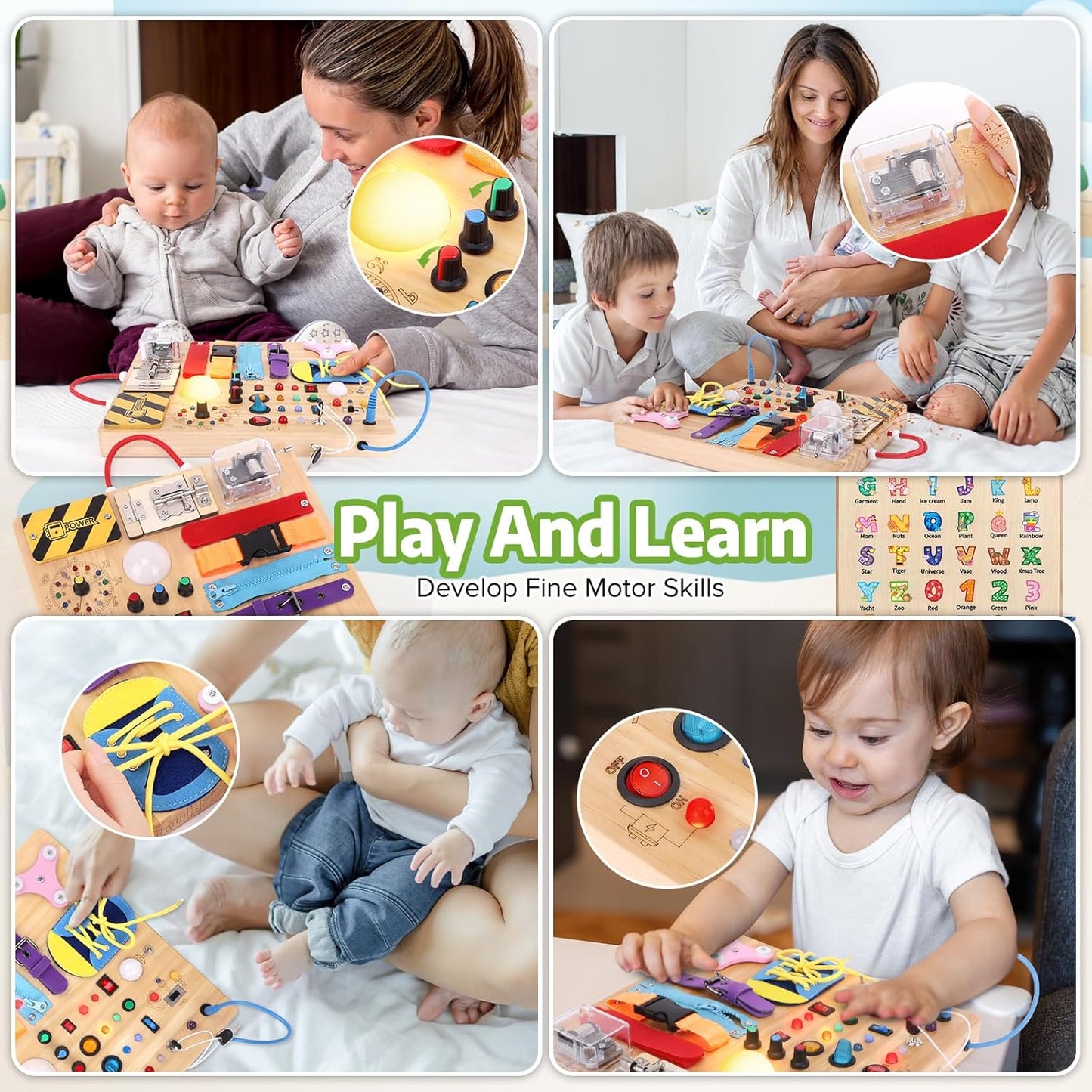 Montessori Deluxe Wooden Light Switch Board