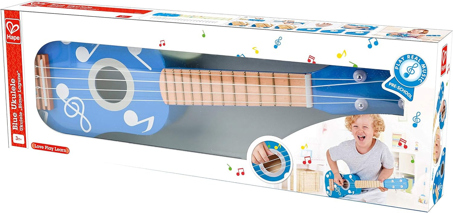 Hape Kid's Wooden Toy Ukulele in Multicolor
