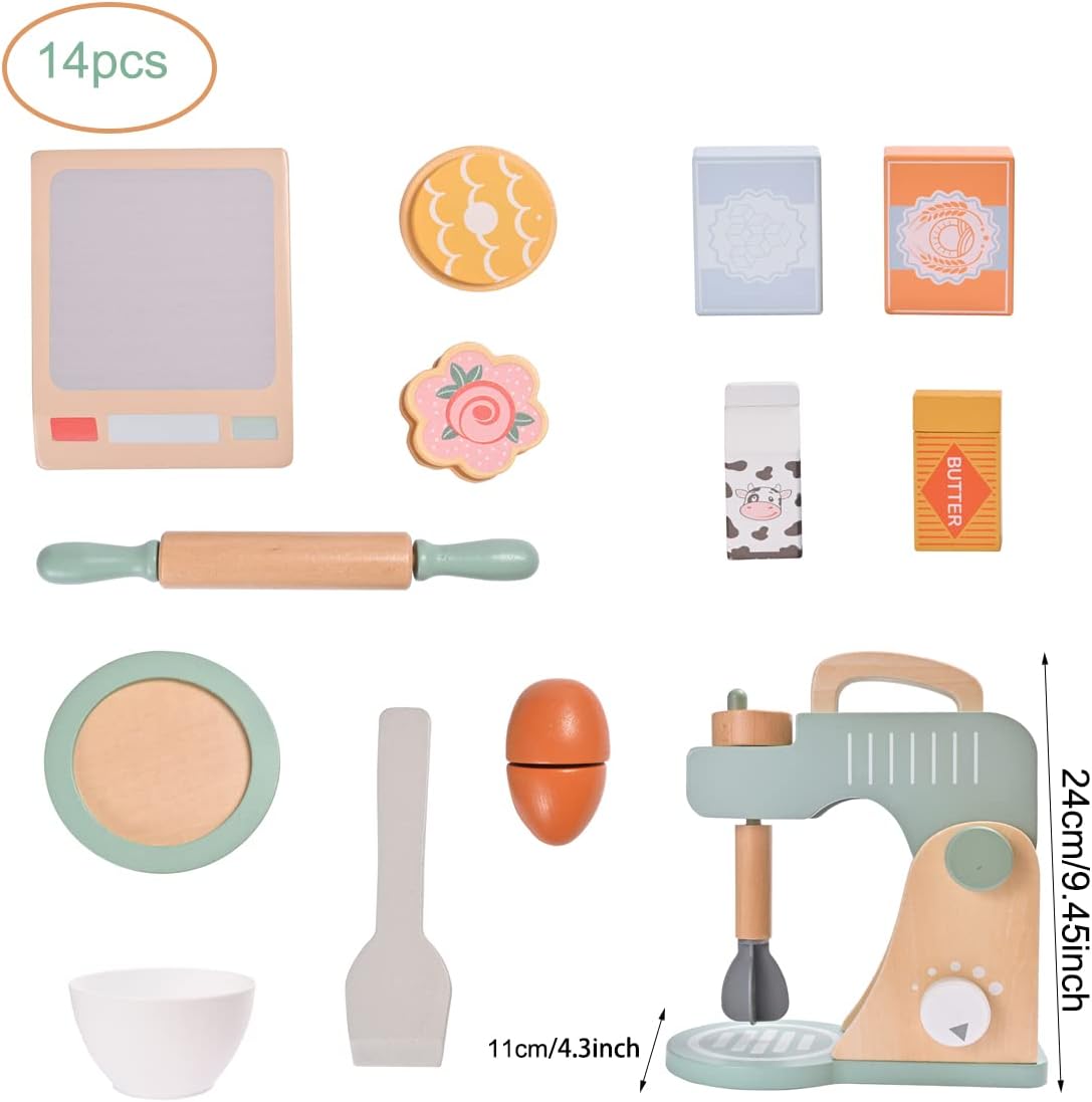 Montessori Wooden Mixer Set – Pretend Baking Play