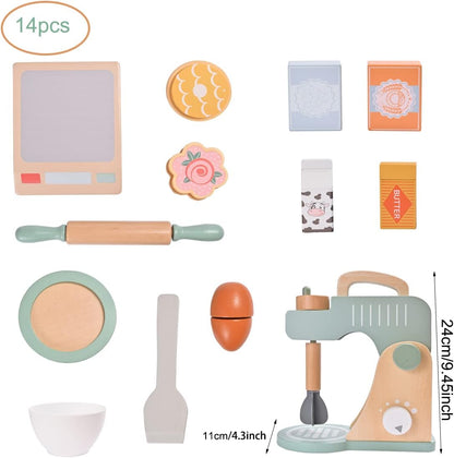 Montessori Wooden Mixer Set – Pretend Baking Play
