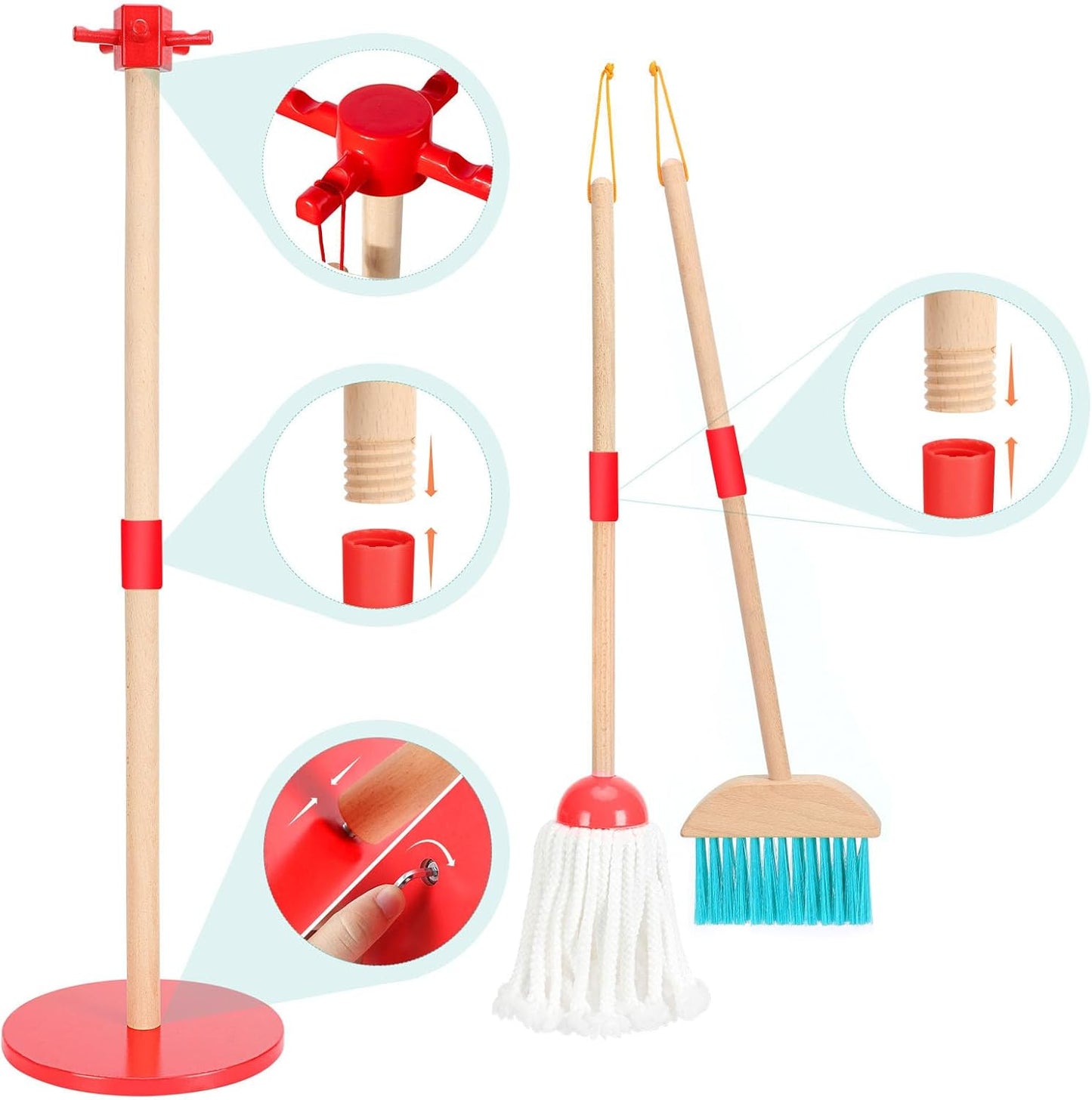 Montessori Wooden Cleaning Set – Broom, Mop & Housekeeping Tools