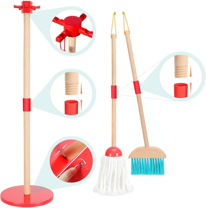 Montessori Wooden Cleaning Set – Broom, Mop & Housekeeping Tools