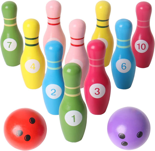 Montessori Wooden Bowling Set