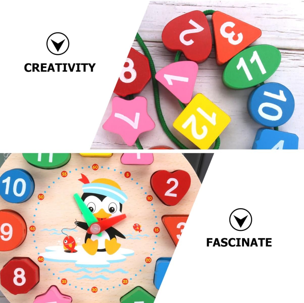 Montessori Wooden Teaching Clock