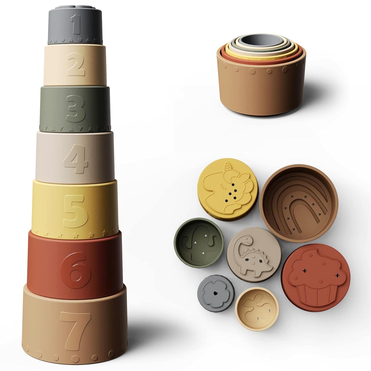 Montessori Silicone Stack & Learn Cups