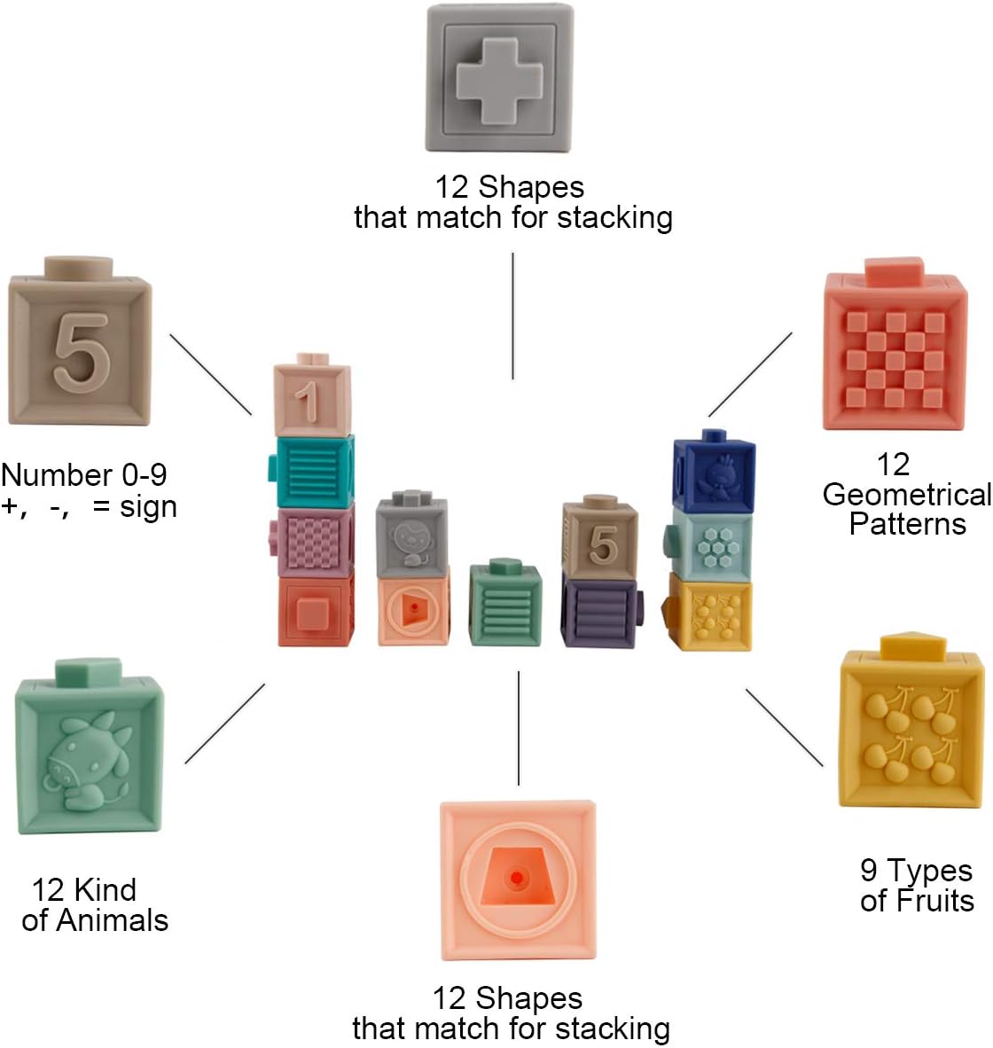 Montessori Stack & Squeeze Blocks